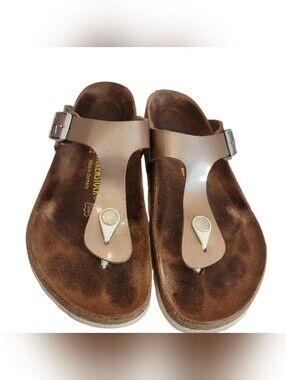 Birkenstock Brown Thong Sandals with Buckle